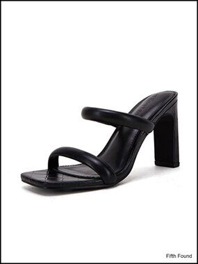 Women's Square Toe High Heel Mule Sandals